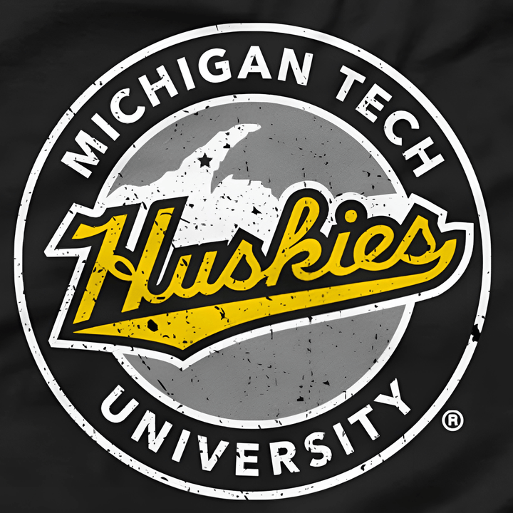 Michigan Tech Huskies Circular UP Shield Unisex T-shirt