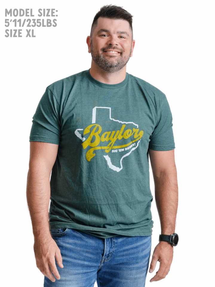 Baylor University State of Texas Sic 'Em Bears Forest Green T-Shirt