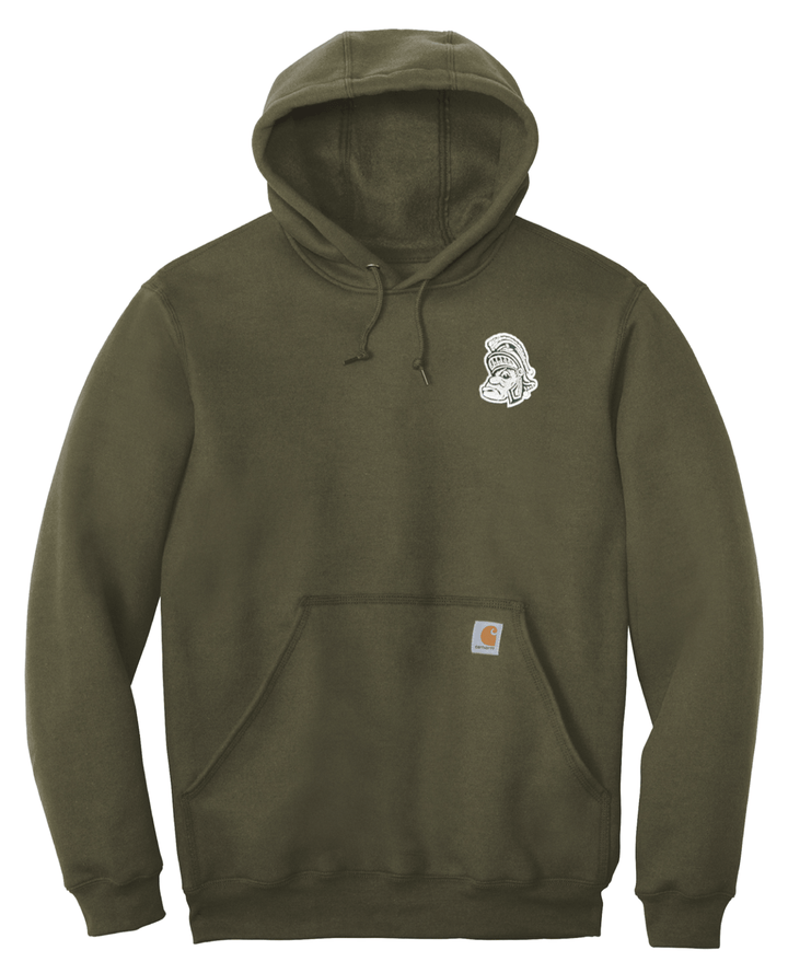 Michigan State Spartans Gruff Sparty Green Carhartt Sweatshirt on White background