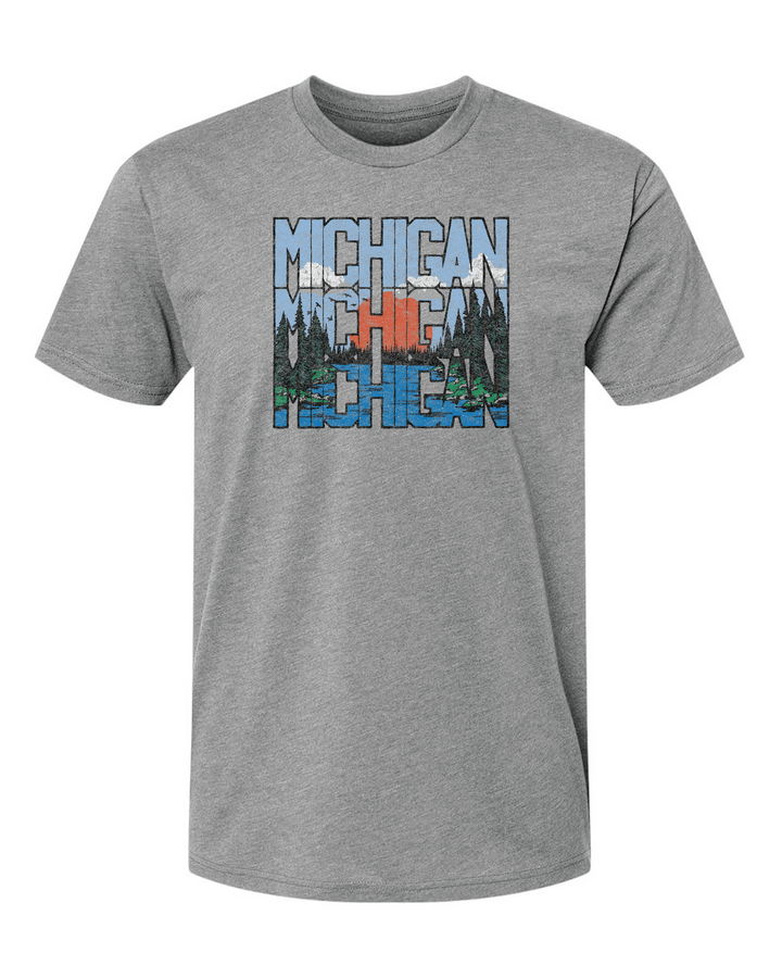 Nifty 50 | Michigan Lake Scene Grey T-shirt