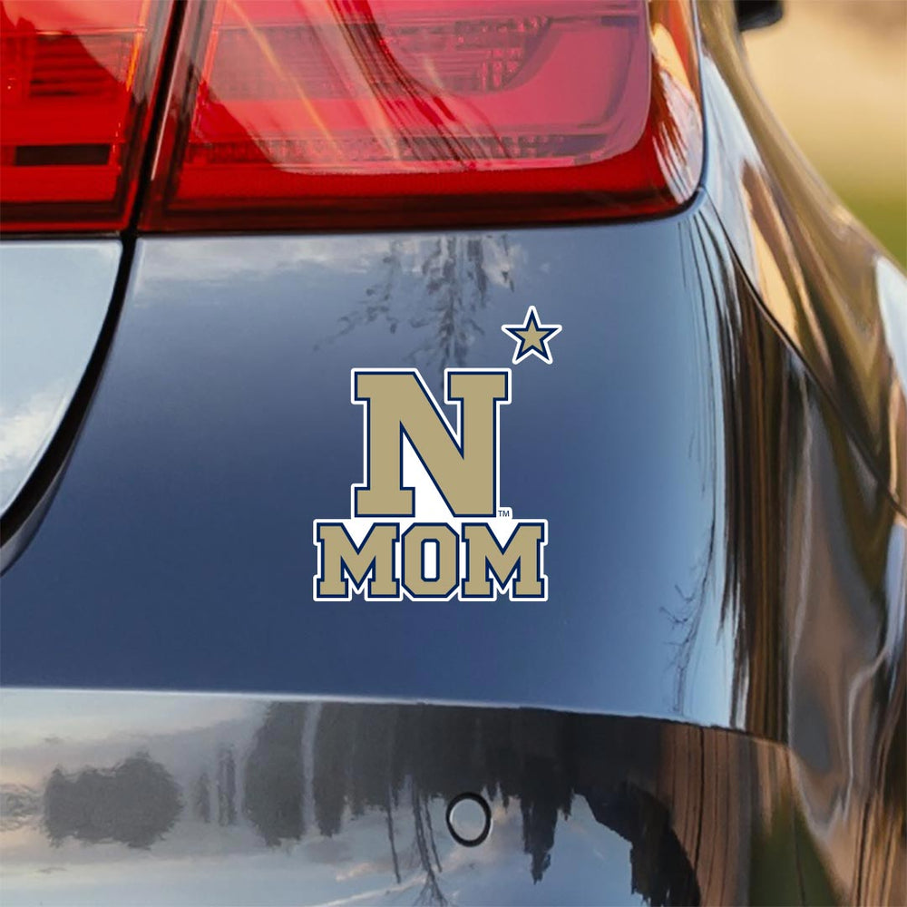 Navy N Start Mom Car Sticker on Car