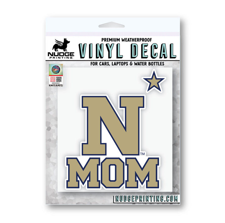 Navy Mom N Star Car Sticker Decal in Packaging