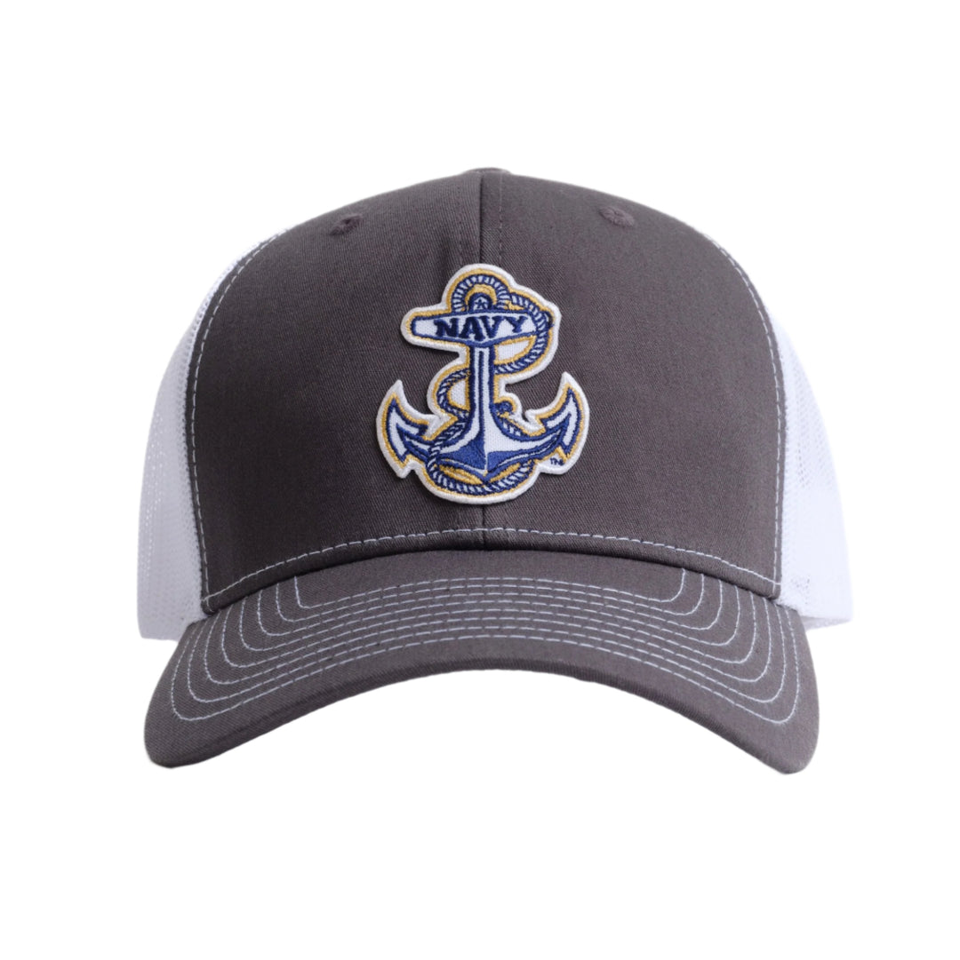 US Navy Trucker Hat with Anchor Front from Nudge Printing