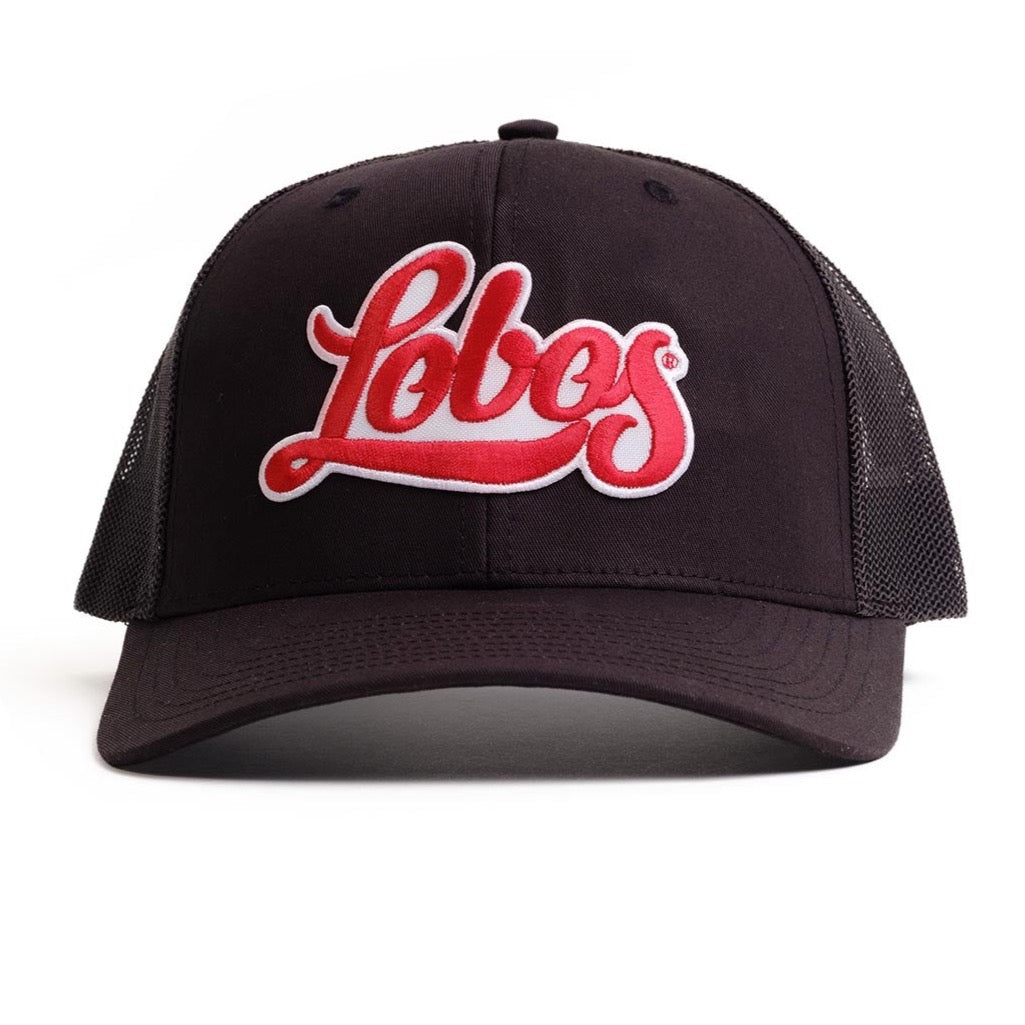 Black Lobos Trucker hat in all black