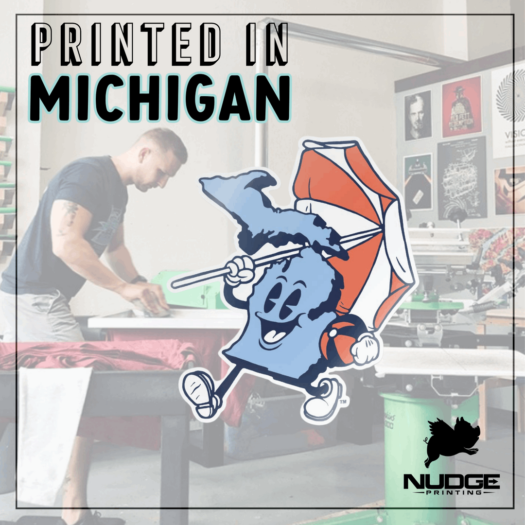 Nudge Printing printed in Michigan graphic