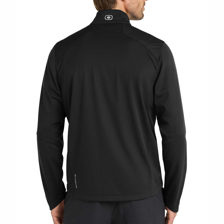 Back view of the OGIO Crux Soft Shell jacket from Nudge Printing