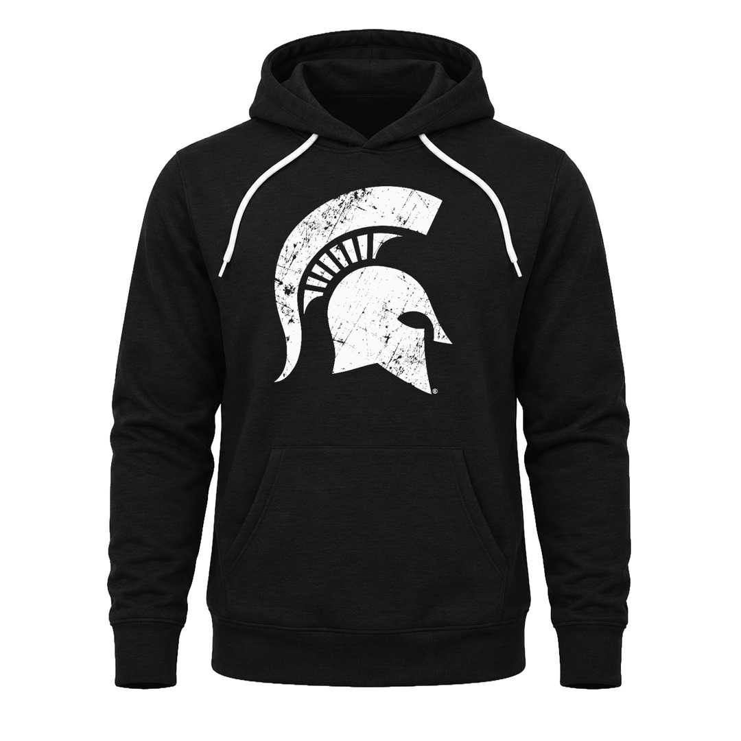Michigan State Spartan Helmet Sparty Head Black Hoodie