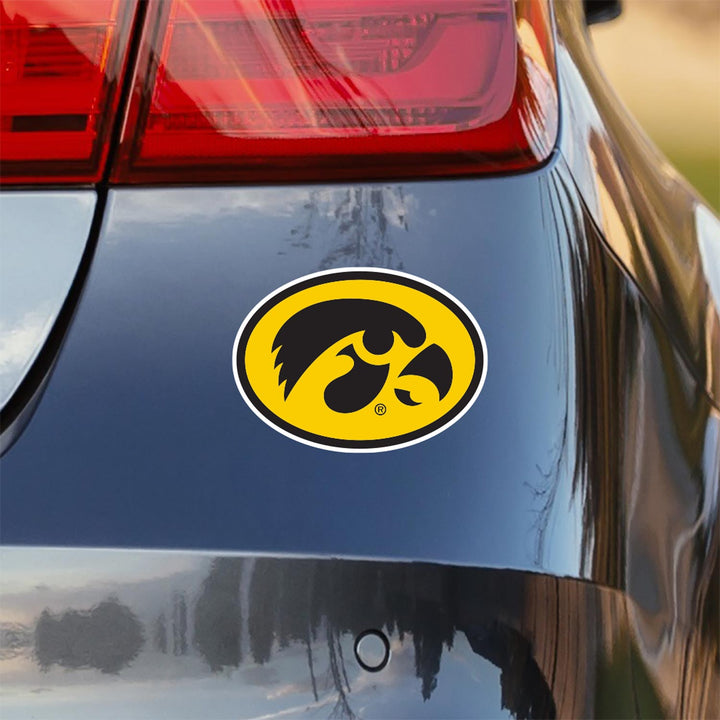 Iowa Oval Hawkeye Decal on Car