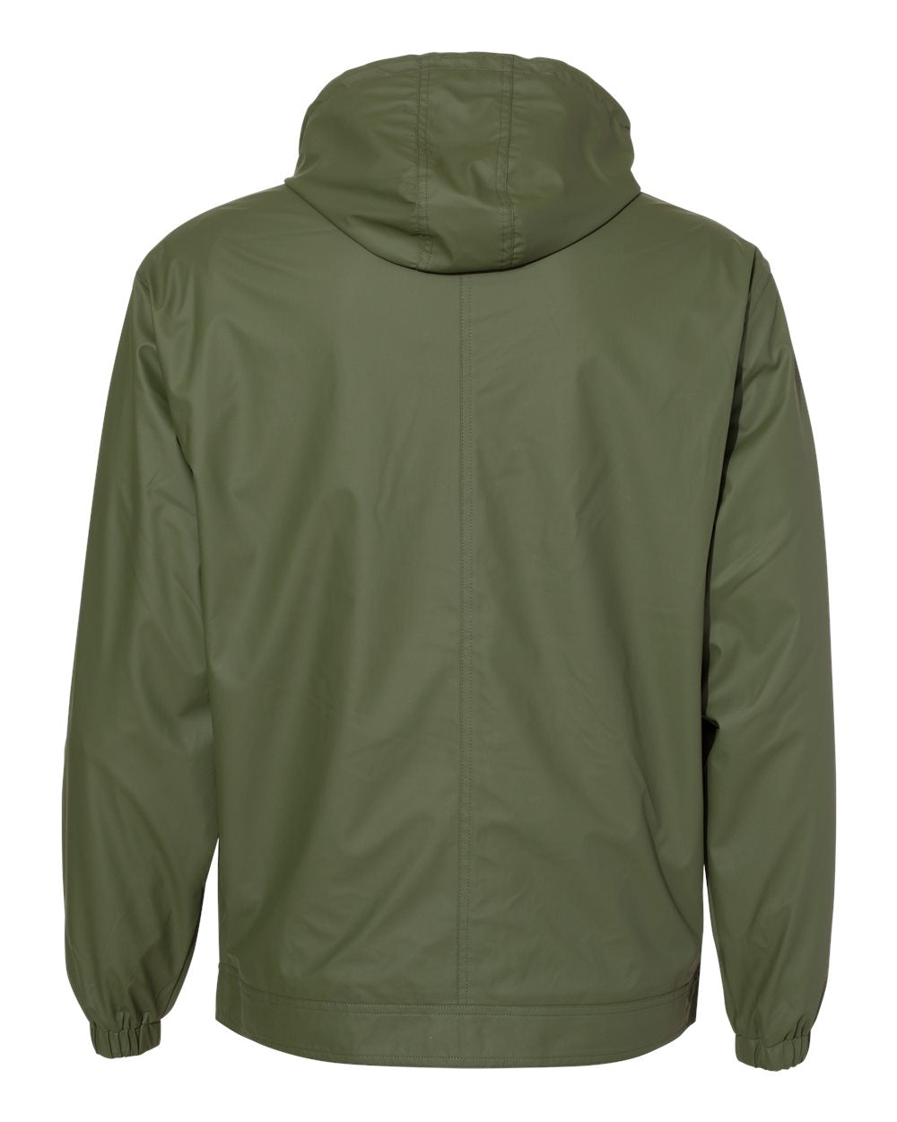 Green hooded jacket on a white background