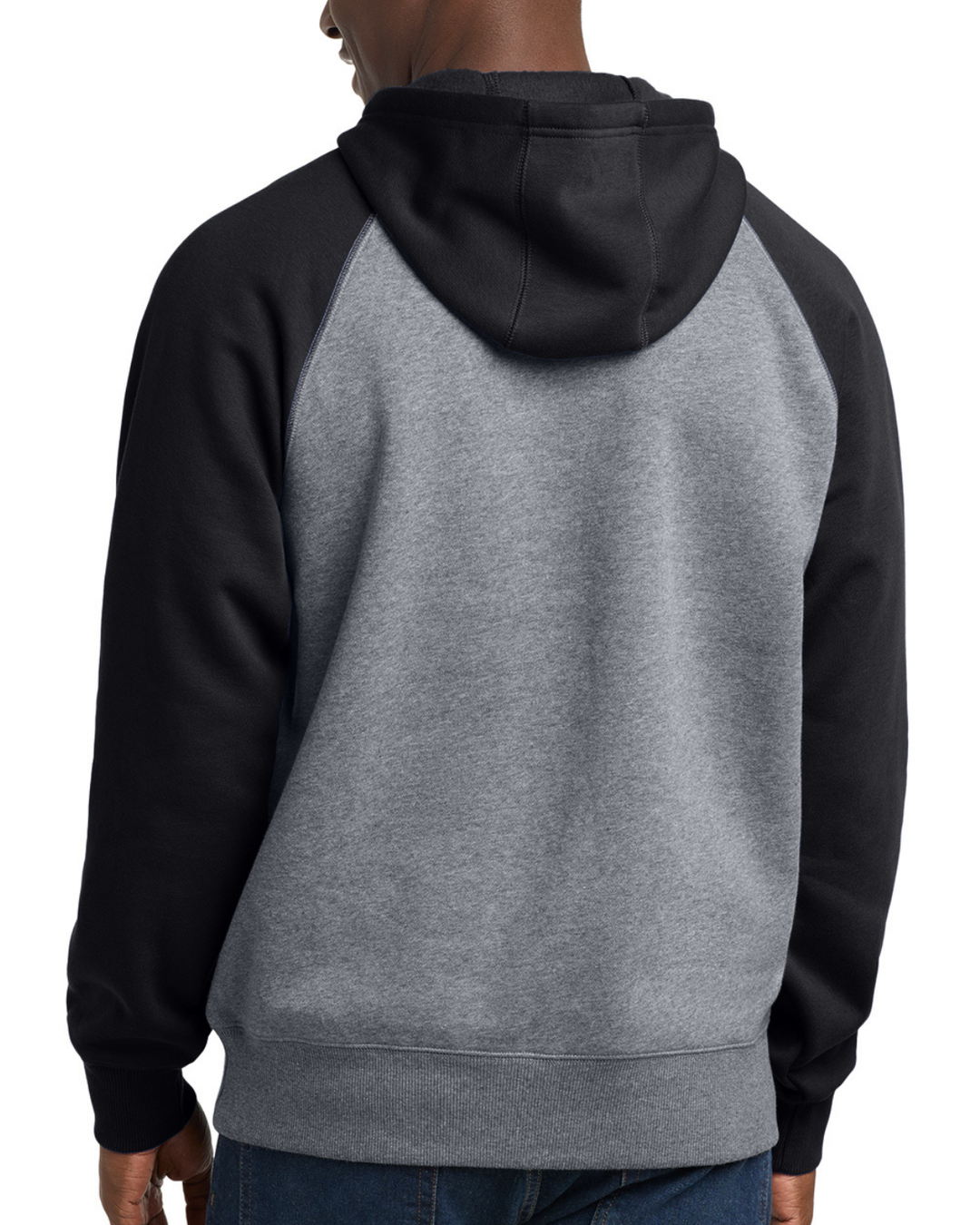 MSU Gruff Sparty Black and Grey Raglan Hoodie