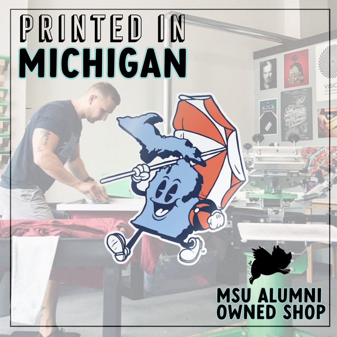 Nudge Printing apparel printed in Michigan graphic