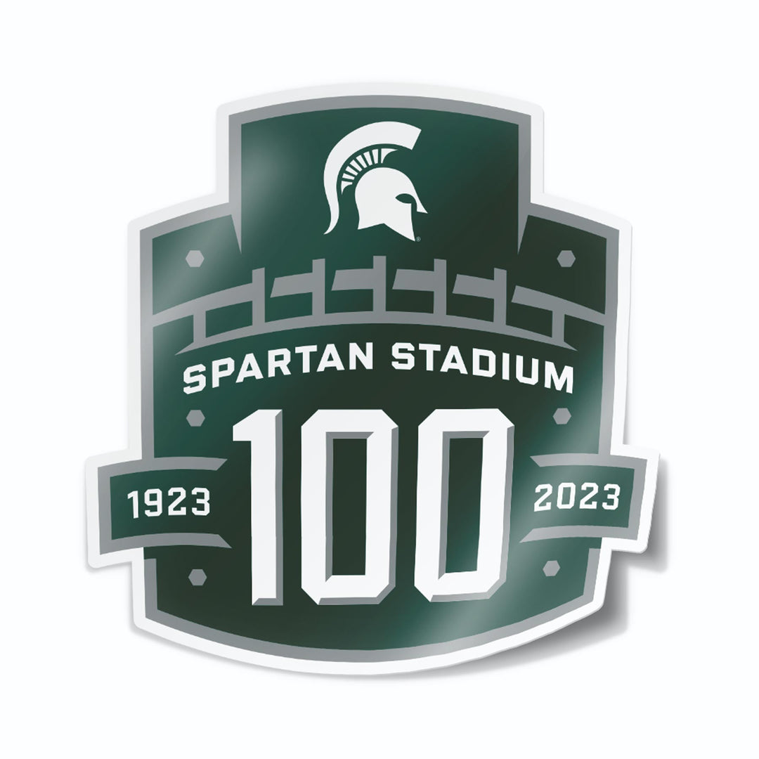 Michigan State Spartan Stadium 100 Year Anniversary Car Decal Sticker
