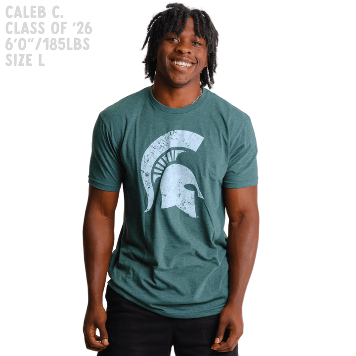 Michigan State University Spartan Helmet Sparty Head T-Shirt - Nudge Printing