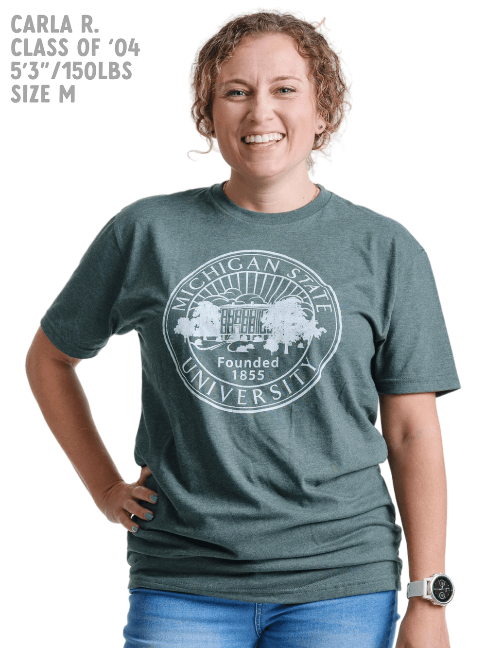 Michigan State University Official Seal forest green t-shirt - Nudge Printing
