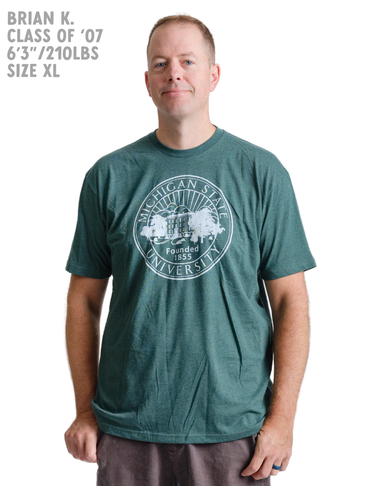 Green Michigan State University Seal T Shirt from Nudge Printing