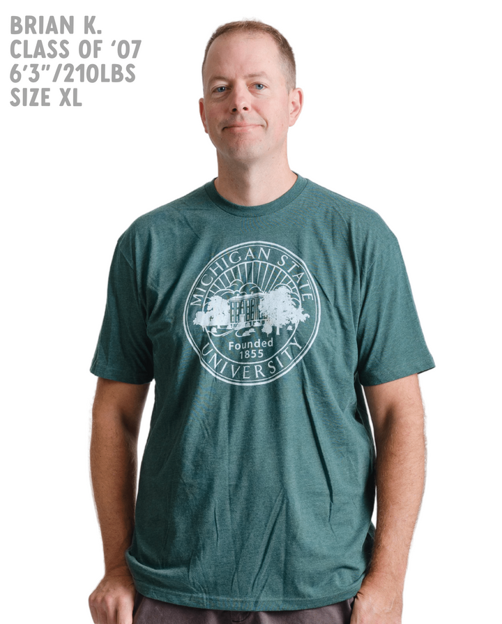 Michigan State University Official Seal forest green t-shirt - Nudge Printing