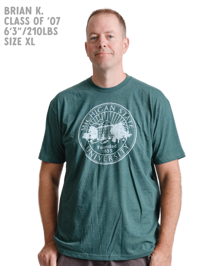 Green Michigan State University Seal T Shirt from Nudge Printing