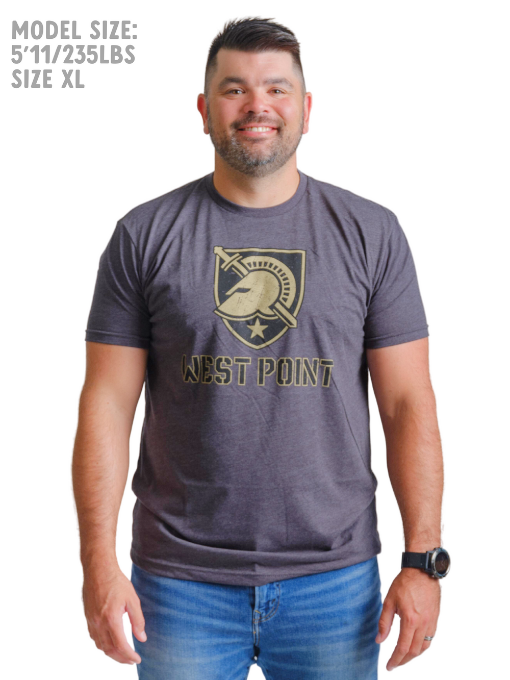 US Military Academy Army West Point Black Knights with Wordmark T-Shirt - Nudge Printing