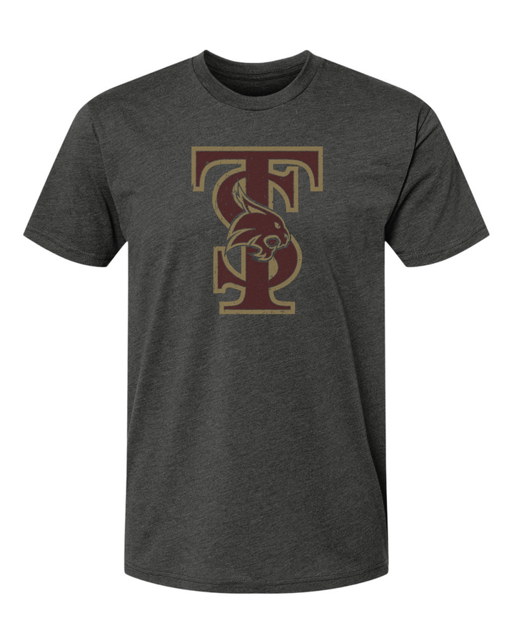 Texas State University Bobcats Interlocking TS Logo Premium T-Shirt mock up
