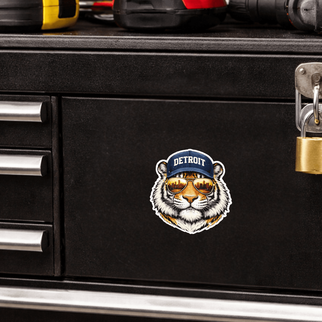 Tiger Wearing Aviator Sunglasses Decal Sticker