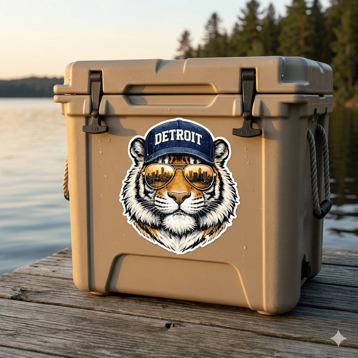 Tiger Wearing Aviator Sunglasses Decal Sticker