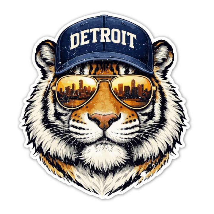Tiger Wearing Aviator Sunglasses Decal Sticker