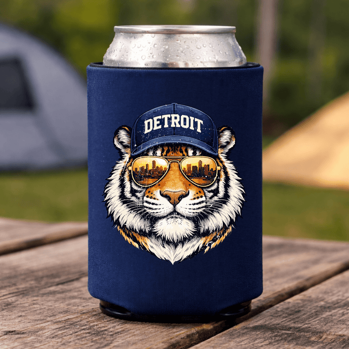 Tiger Wearing Aviator Sunglasses Can Cooler