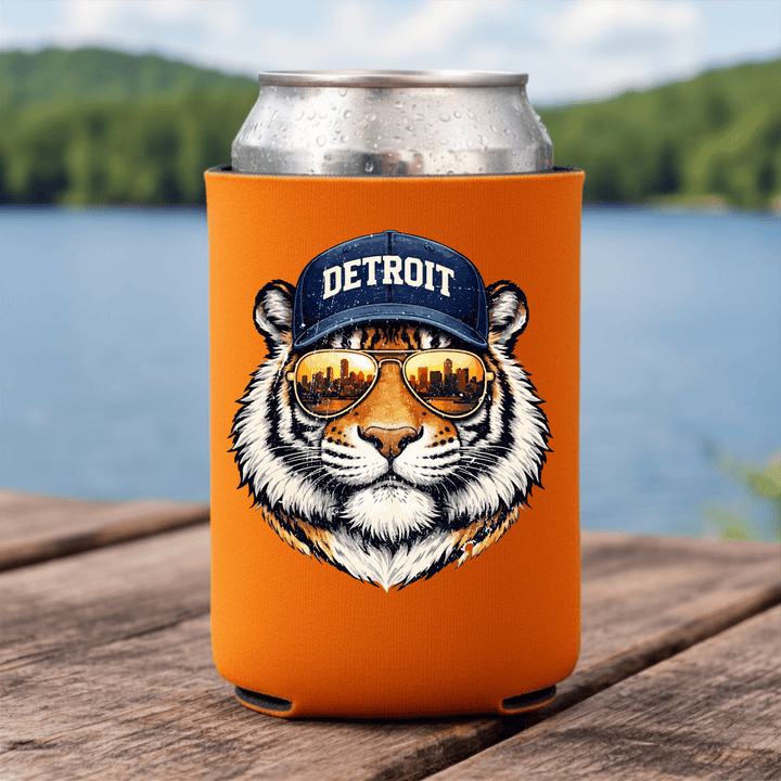 Tiger Wearing Aviator Sunglasses Can Cooler