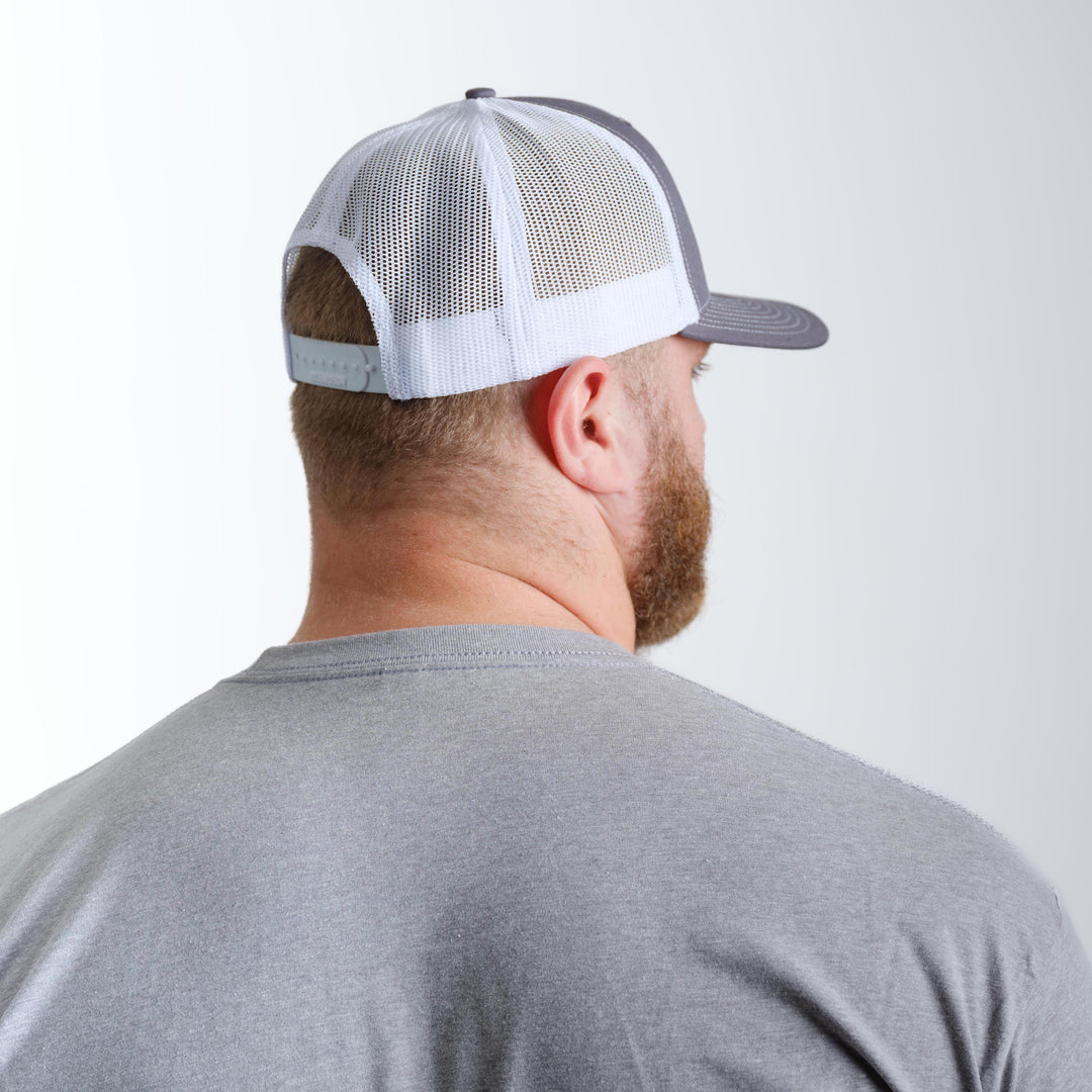 West Point Army Black Knights Embroidered Shield Patch Charcoal and White Trucker Hat