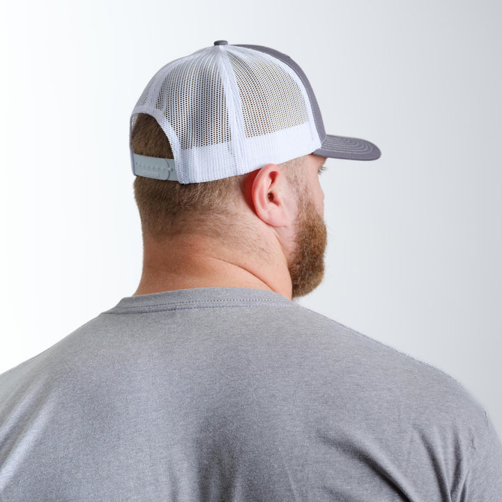 West Point Army Black Knights Embroidered Shield Patch Charcoal and White Trucker Hat