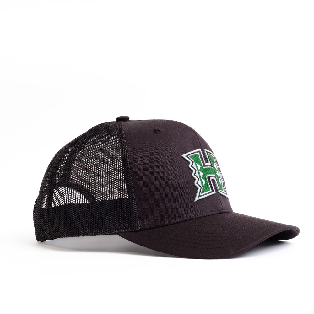 Black University of Hawaii Baseball Hat Angled