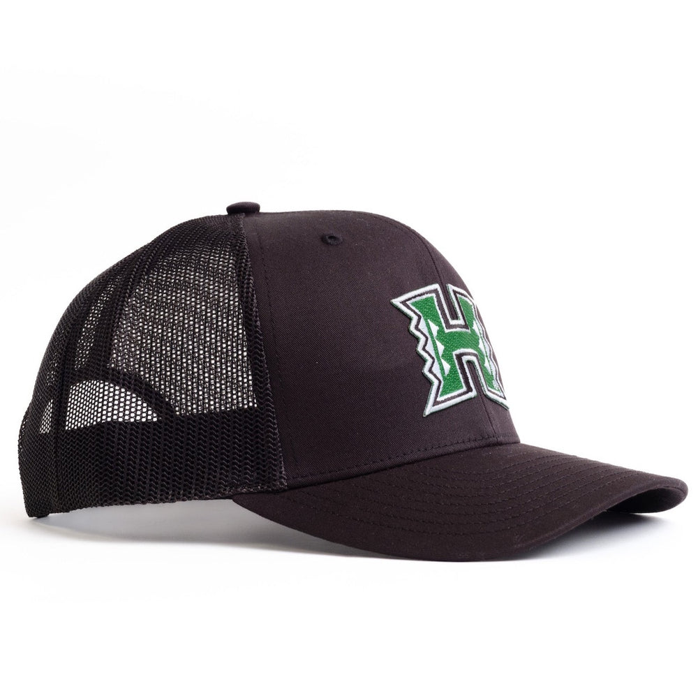 Black University of Hawaii Baseball Hat Angled