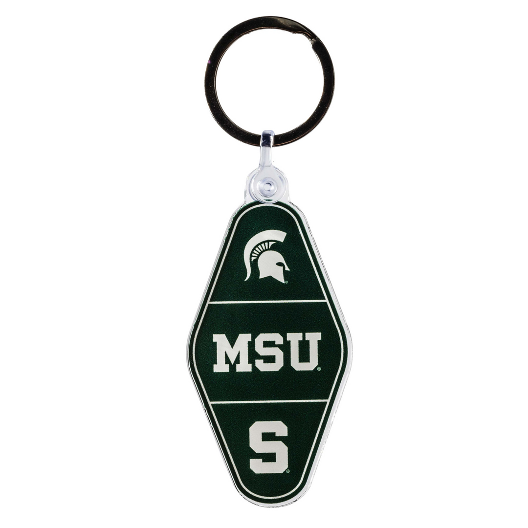 Michigan State University Keychain Front Profile with Keyring