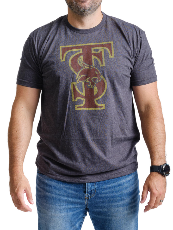 Texas State University Bobcats Interlocking TS Logo Premium T-Shirt - Nudge Printing