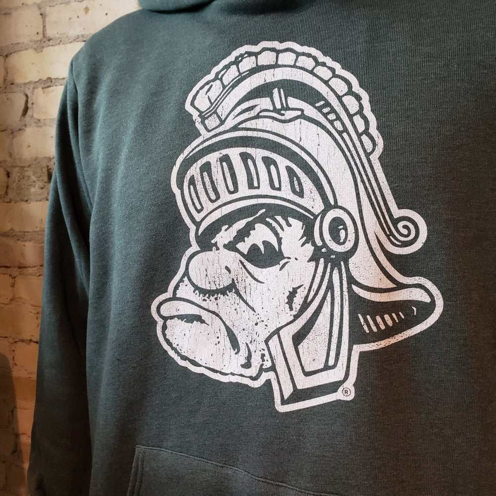 Close up of Green Gruff Sparty Hoodie