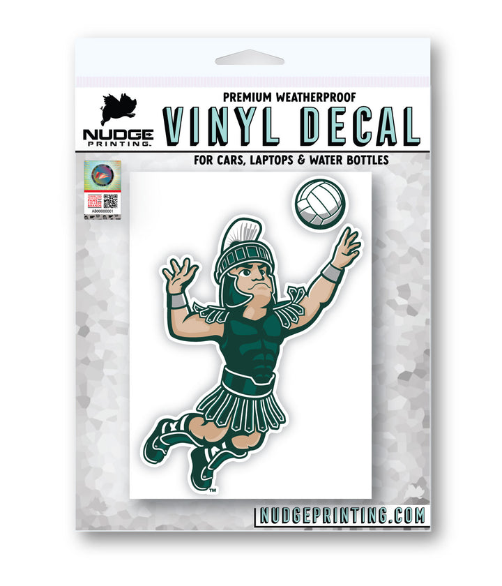 MSU Sparty Playing Volleyball Car Decal