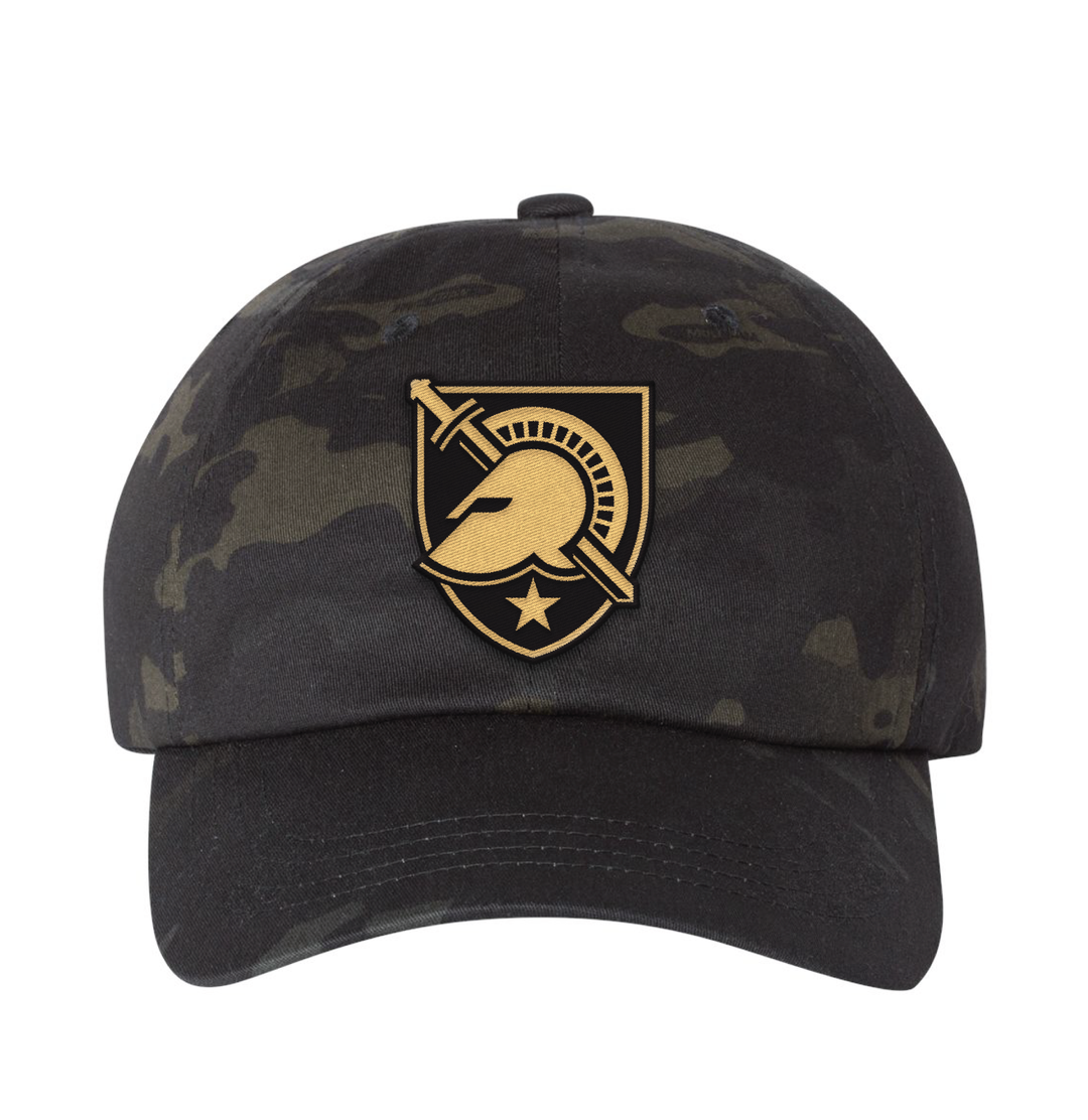 West Point Black Knights Embroidered Shield Patch Black Camo Dad Hat