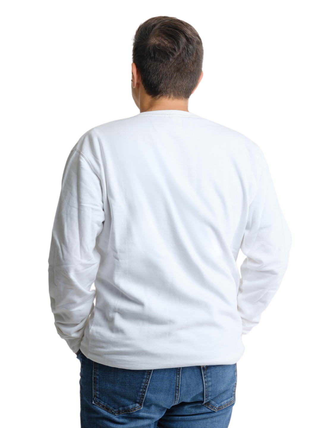 Back of Michigan State Sweatshirt on male model