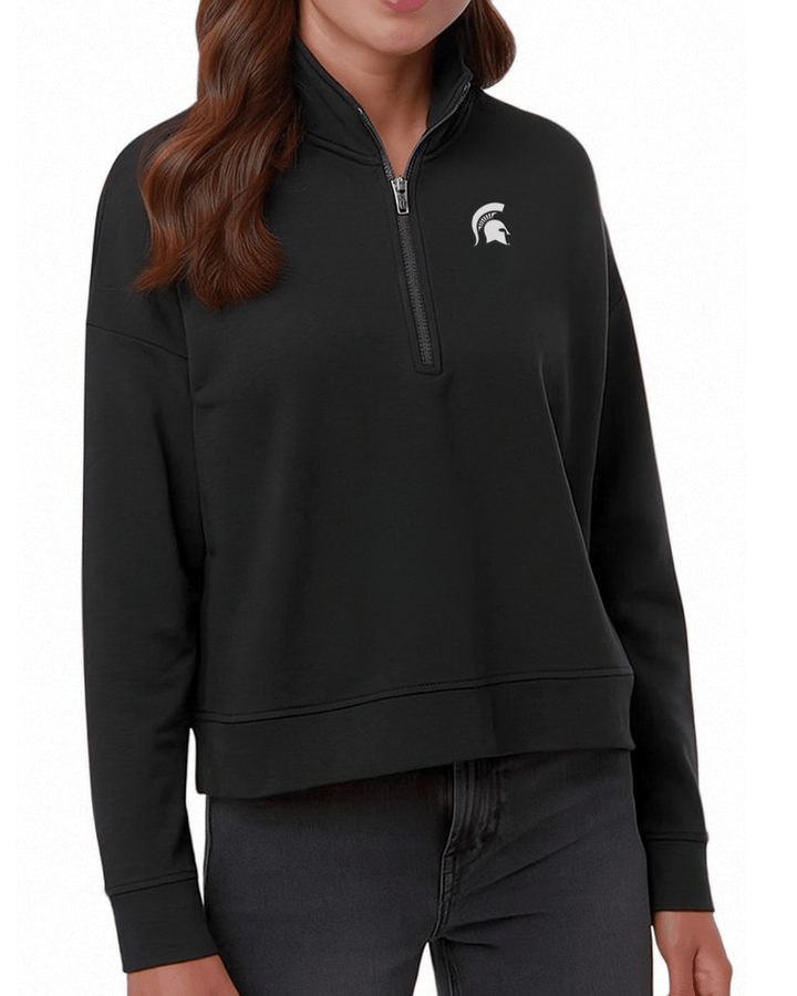 Women's Michigan State Perform Quarter Zip - Black