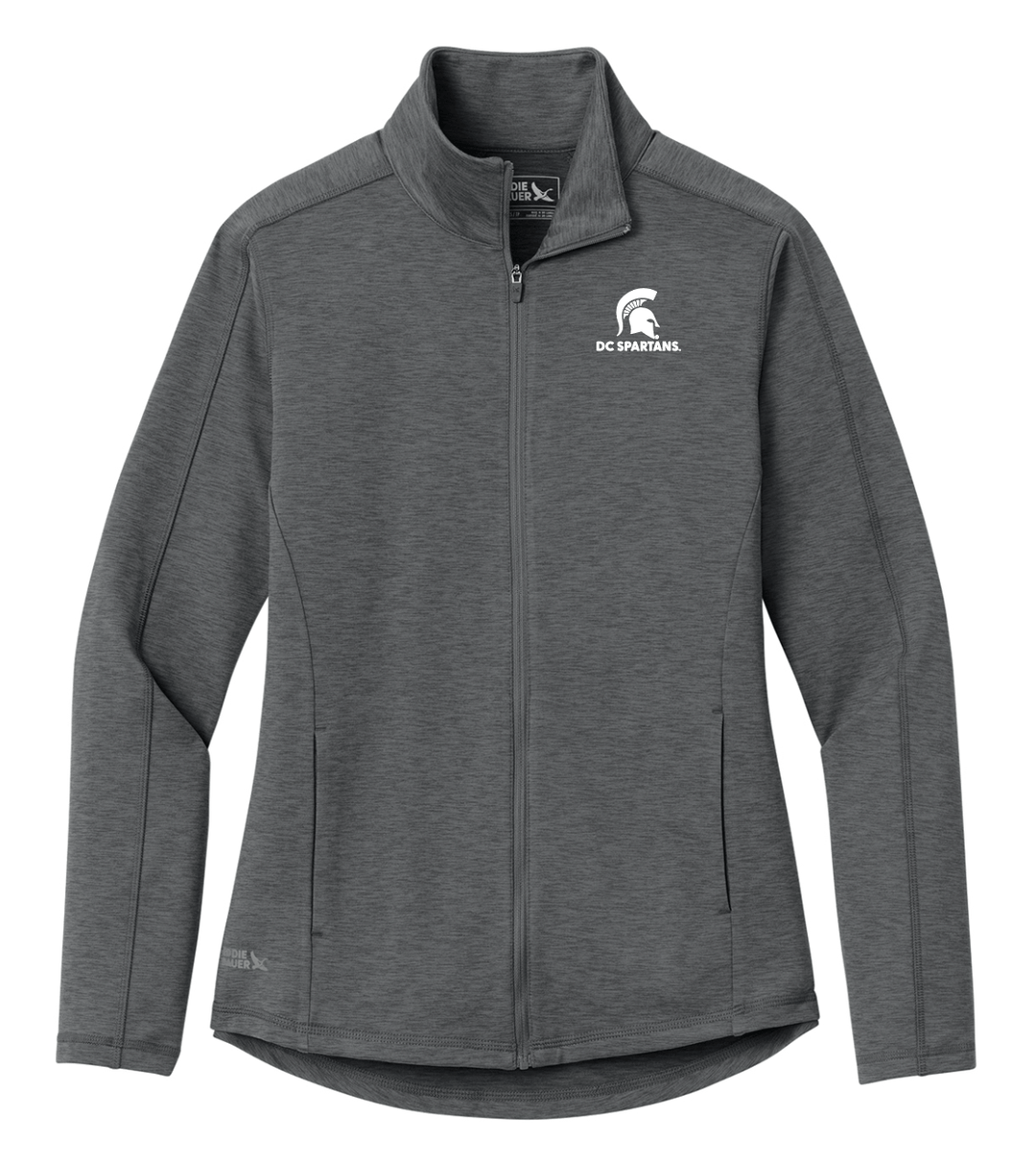 Michigan State Women's Grey QZ with DC Spartans Embroidered on left chest on white background
