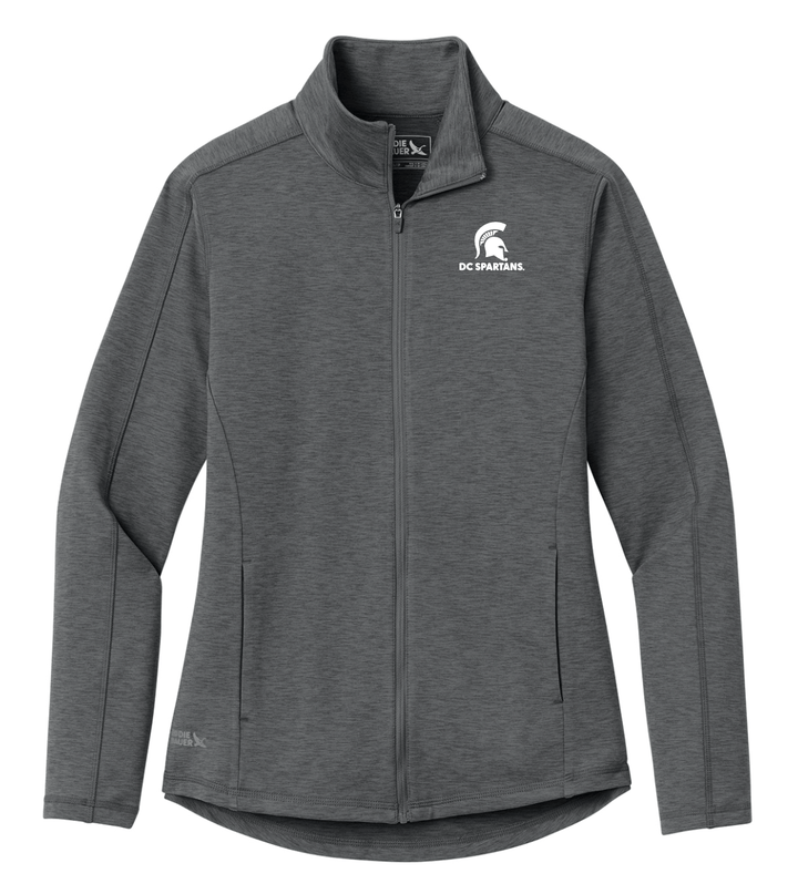 Michigan State Women's Grey QZ with DC Spartans Embroidered on left chest on white background