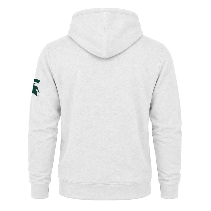 MSU Sparty with American Flag Ash White Hoodie