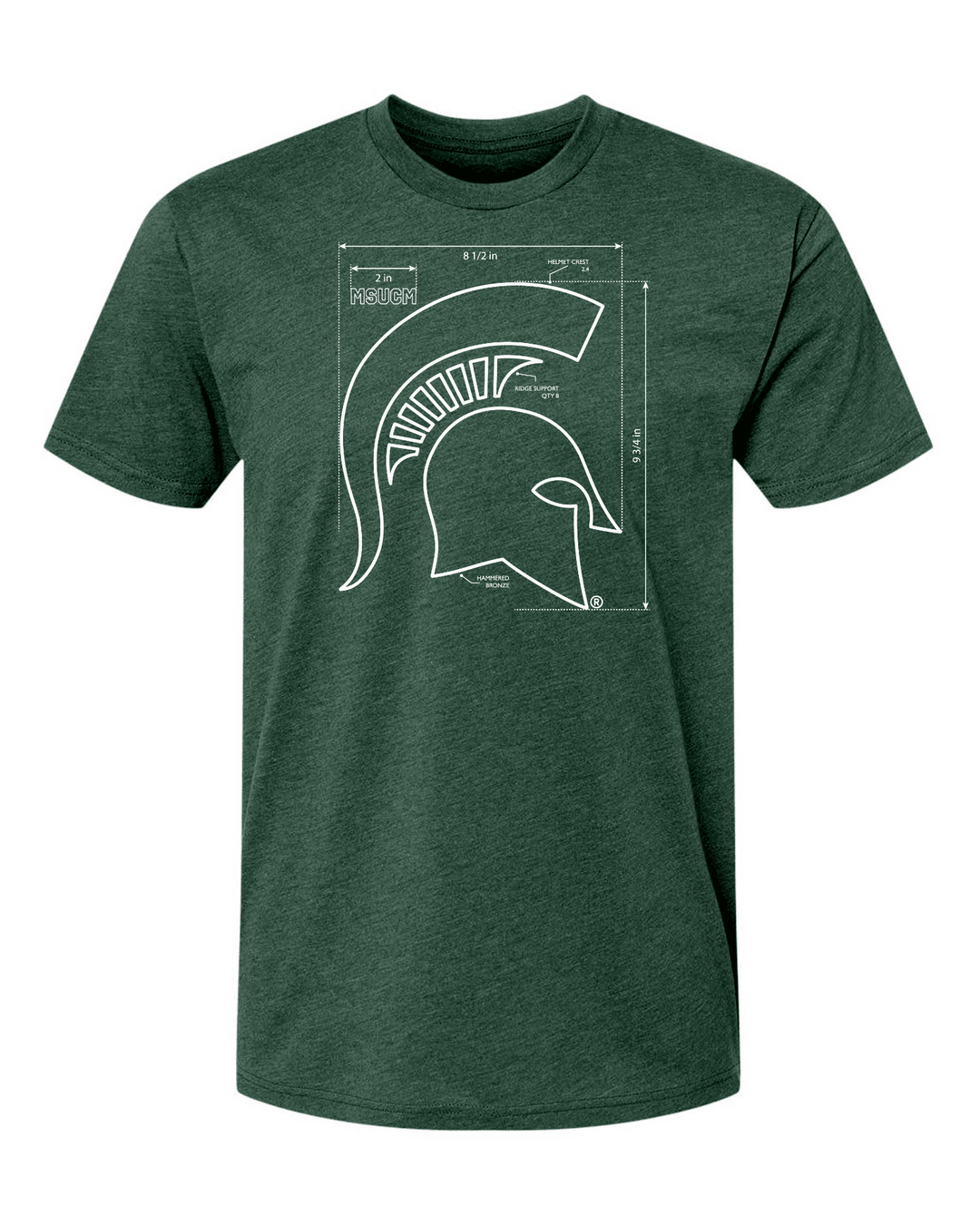 Michigan State Spartan Helmet Blueprint Shirt