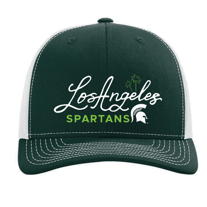 Green Michigan State hat with Los Angeles Spartans text on the front.
