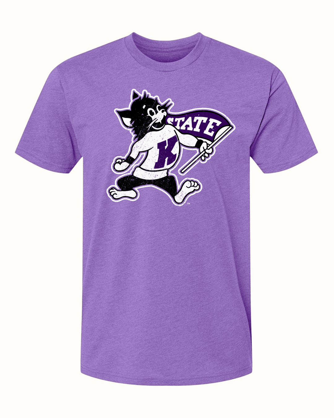 Pink Kansas State University t-shirt.