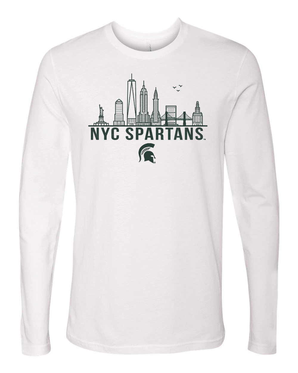 Michigan State NYC Spartans Skyline White Long Sleeve Shirt