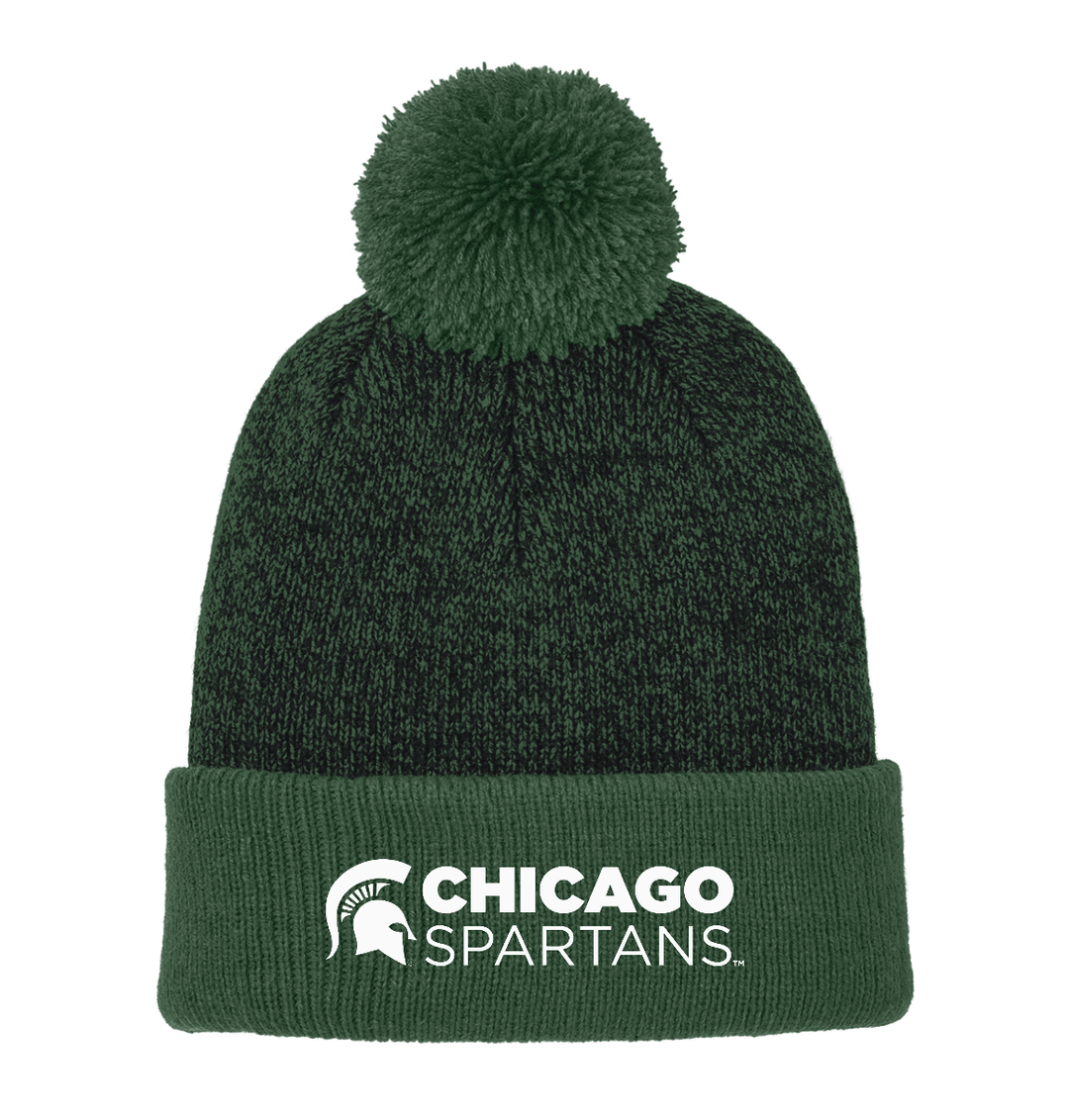 Green Michigan State Chicago Spartans winter beanie hat.