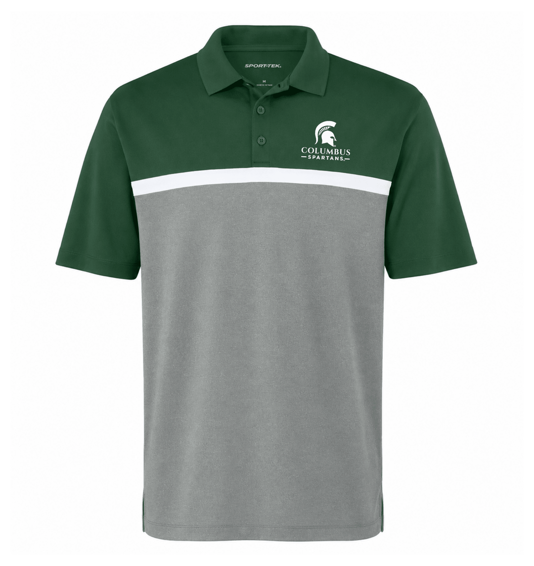 Green and grey Michigan State Columbus Spartans button up polo shirt.