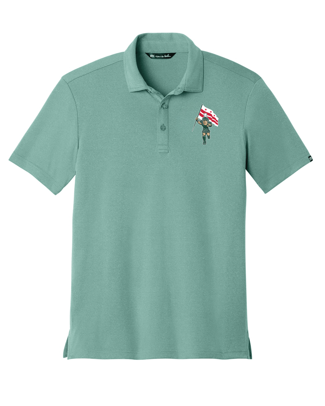 Mint green Michigan State D.C. Spartans button up polo shirt.