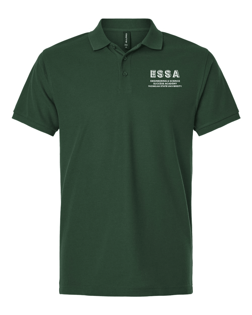 Green Michigan State Engineering &amp; Science Success Academy button up polo.